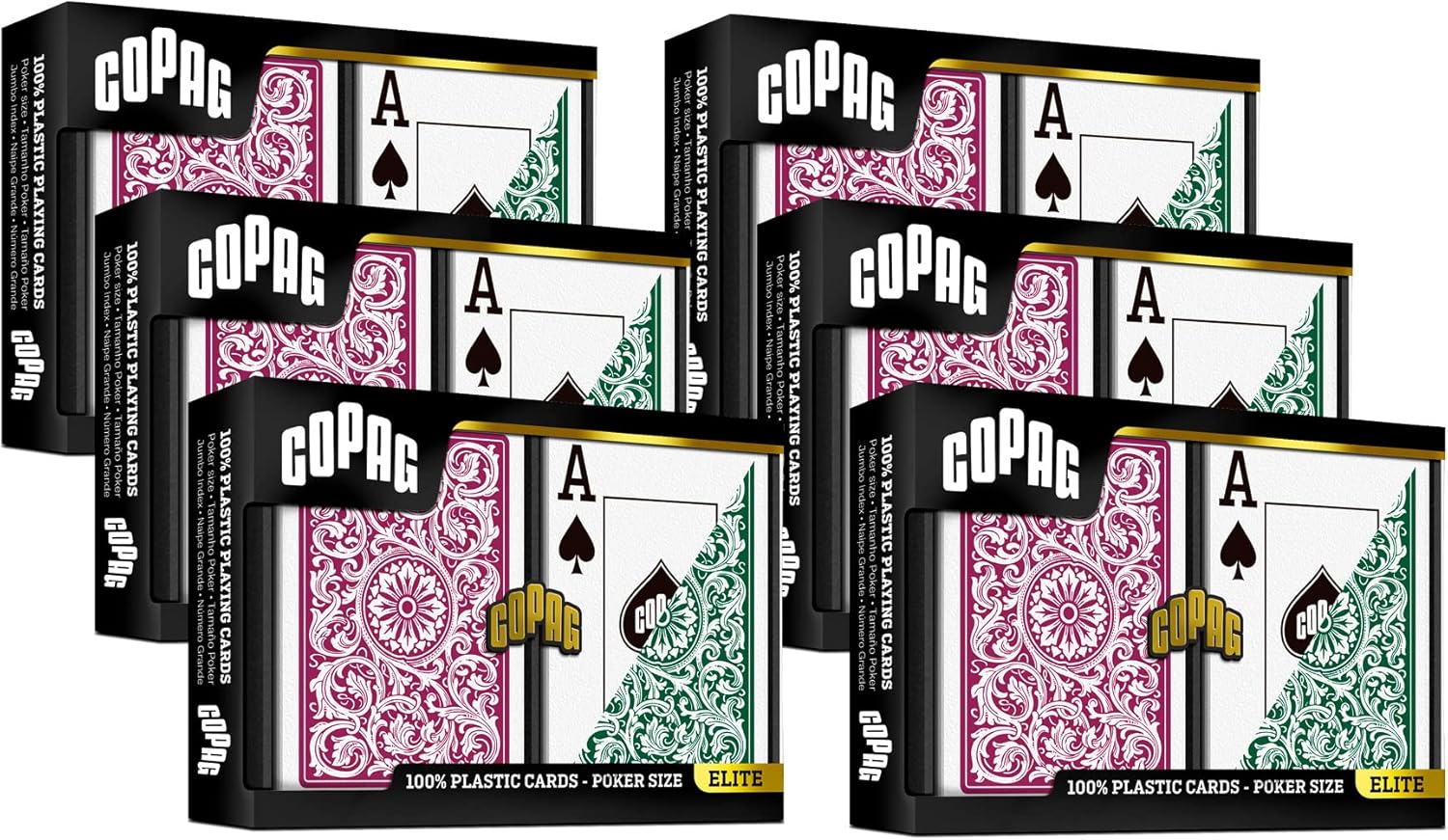 Copag 1546 Design 100% Plastic Playing Cards for Poker Games