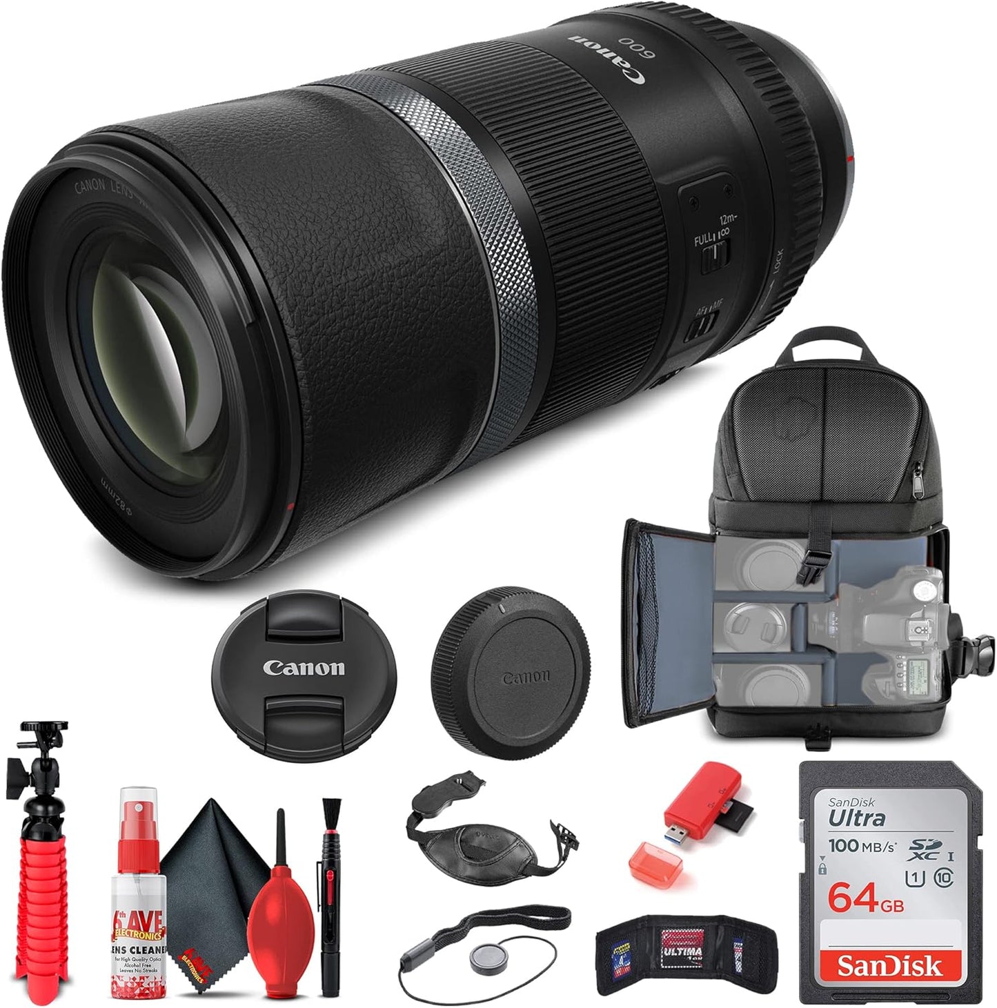Canon RF 600mm f/11 IS STM Lens Bundle with Essential Accessories