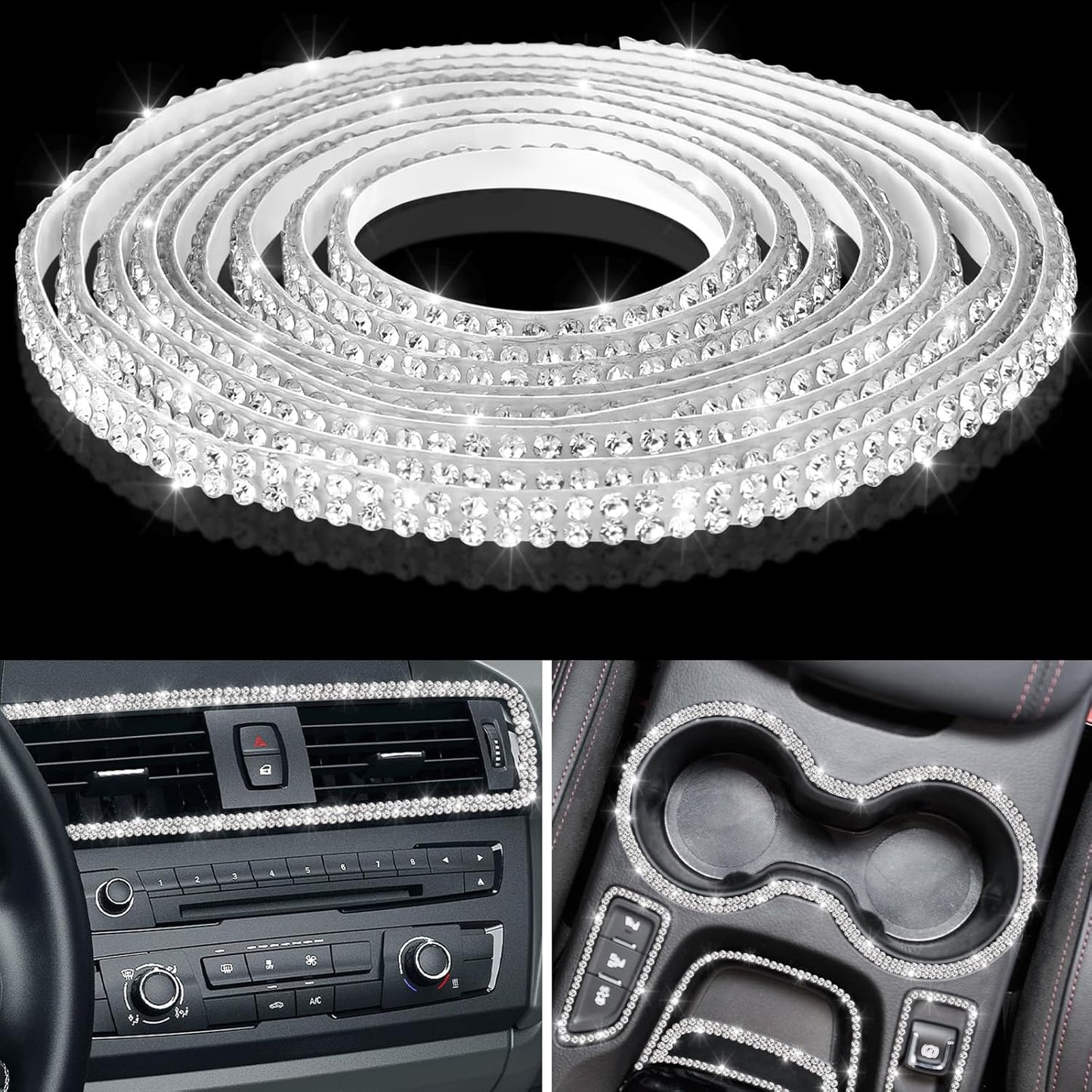 Sparkle Your Ride with Kingdder Bling Trim - Easy, Self-Adhesive Decor!