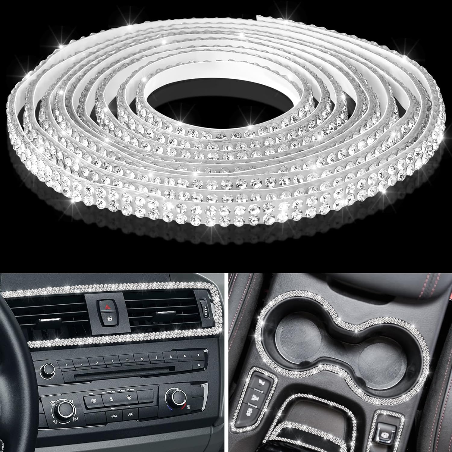 Sparkle Your Ride with Kingdder Bling Trim - Easy, Self-Adhesive Decor!