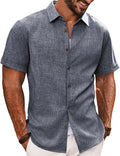 Mens Casual Button Down Shirt Short Sleeve - Lightweight Summer Wear