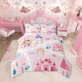 Feelyou Kids Princess Duvet Insert Full Size - Dreamy Castle Comforter