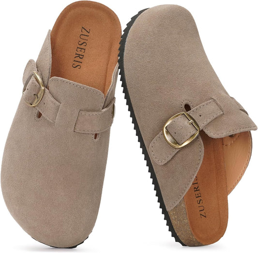 Kids Suede Clogs with Cork Footbed for Comfort and Style