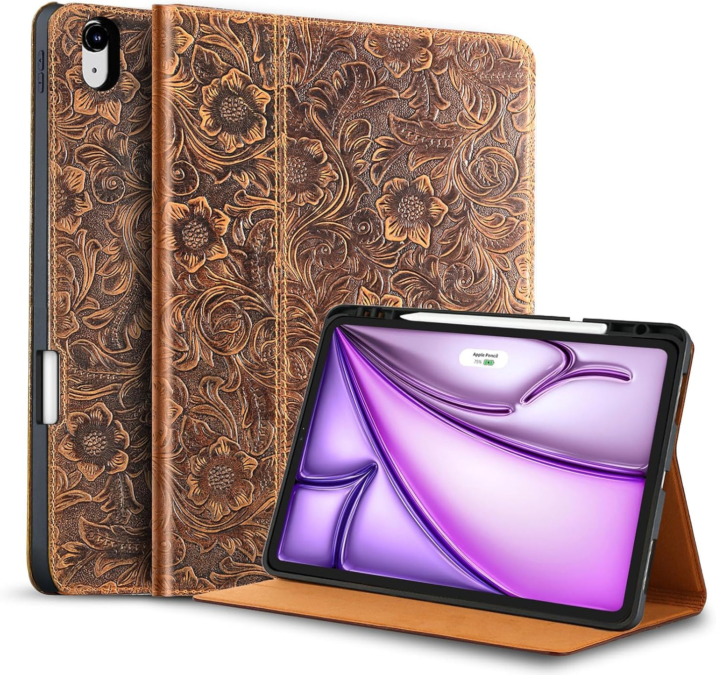 Genuine Leather Case for iPad Air 13 Inch with Pencil Holder