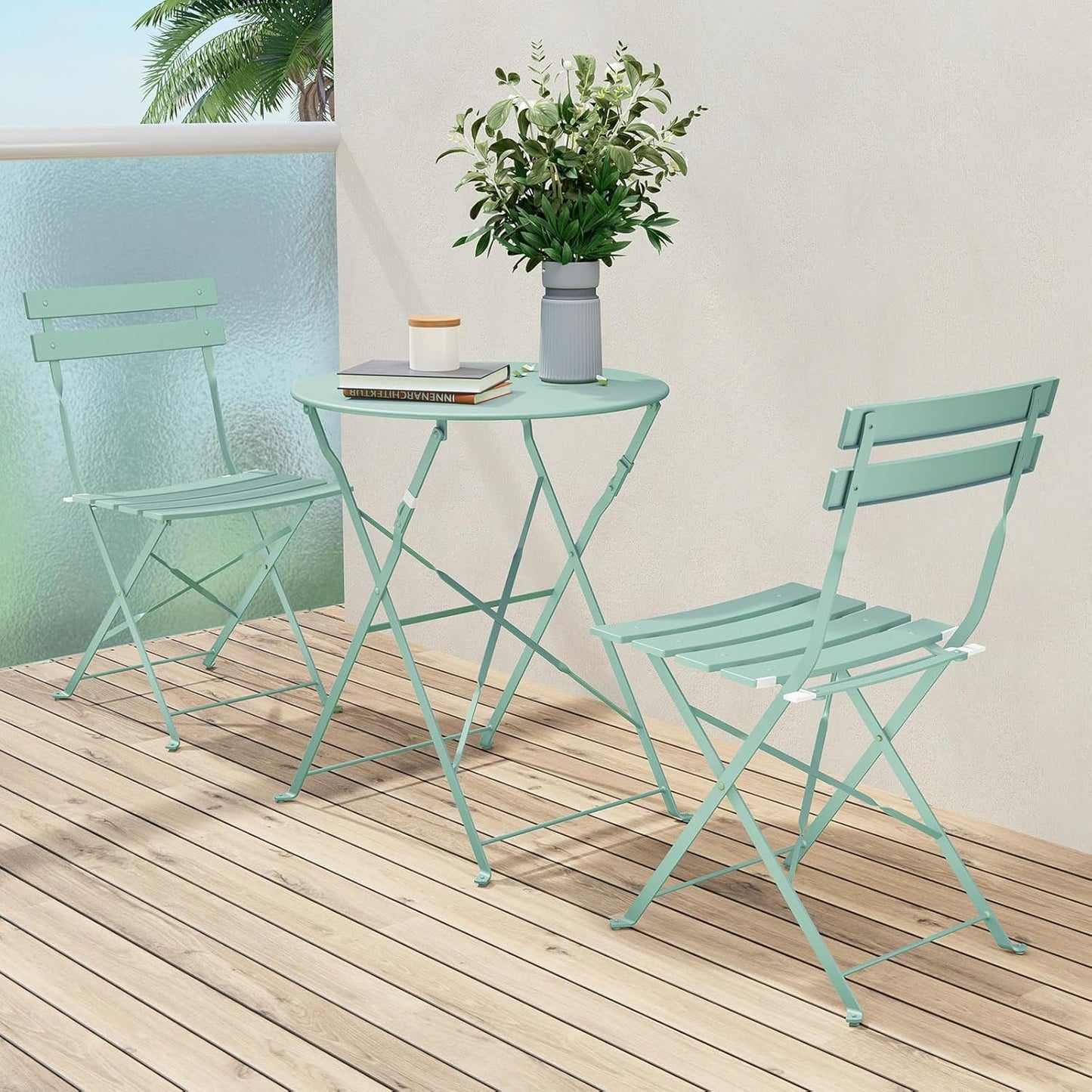 Premium Steel Patio Bistro Set for Outdoor Relaxation