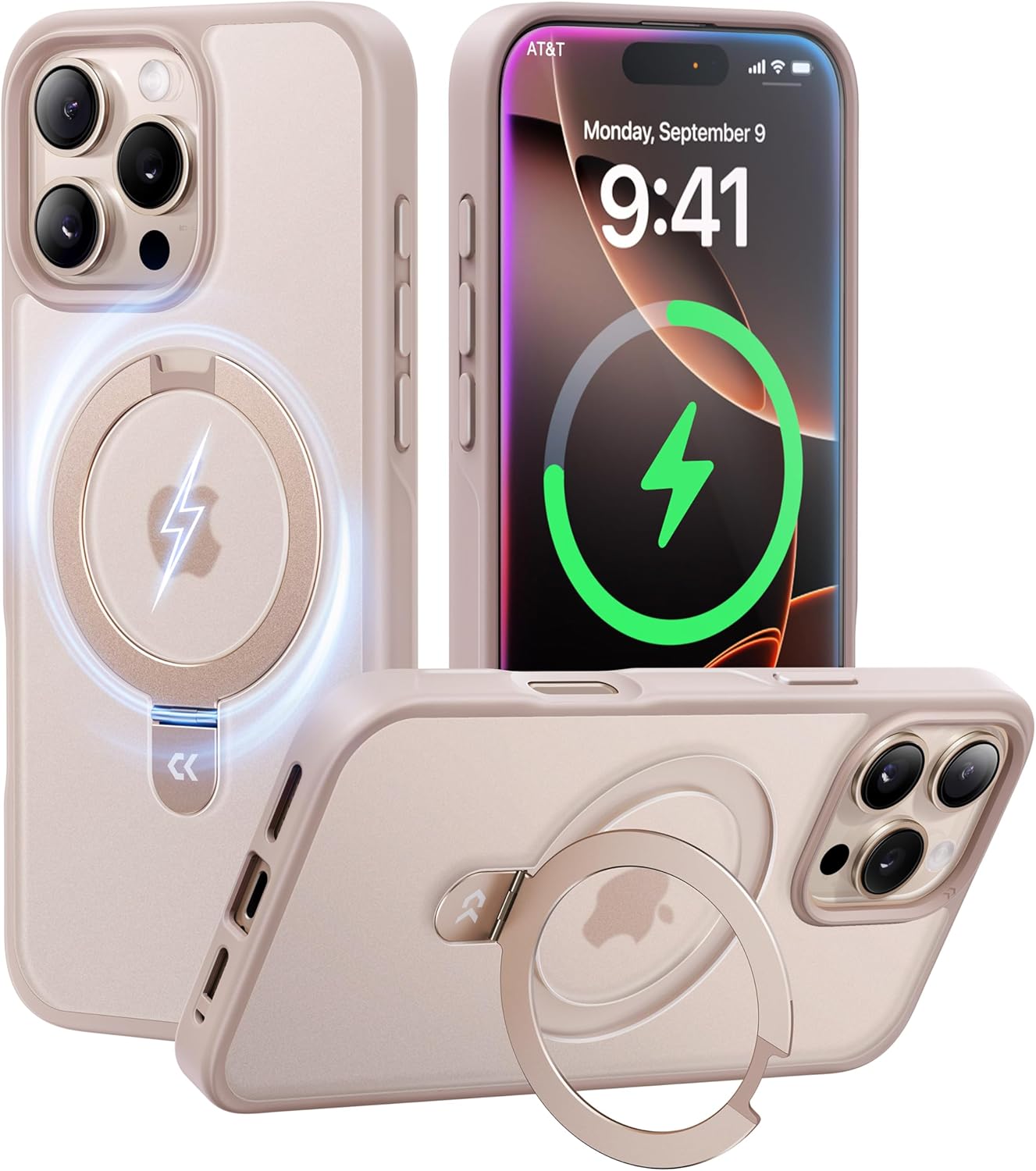 CASEKOO iPhone 16 Pro Case with Magnetic Invisible Stand