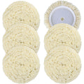 6 PCS Wool Buffing Polishing Pads 7 in Natural Wool Cutting Pads