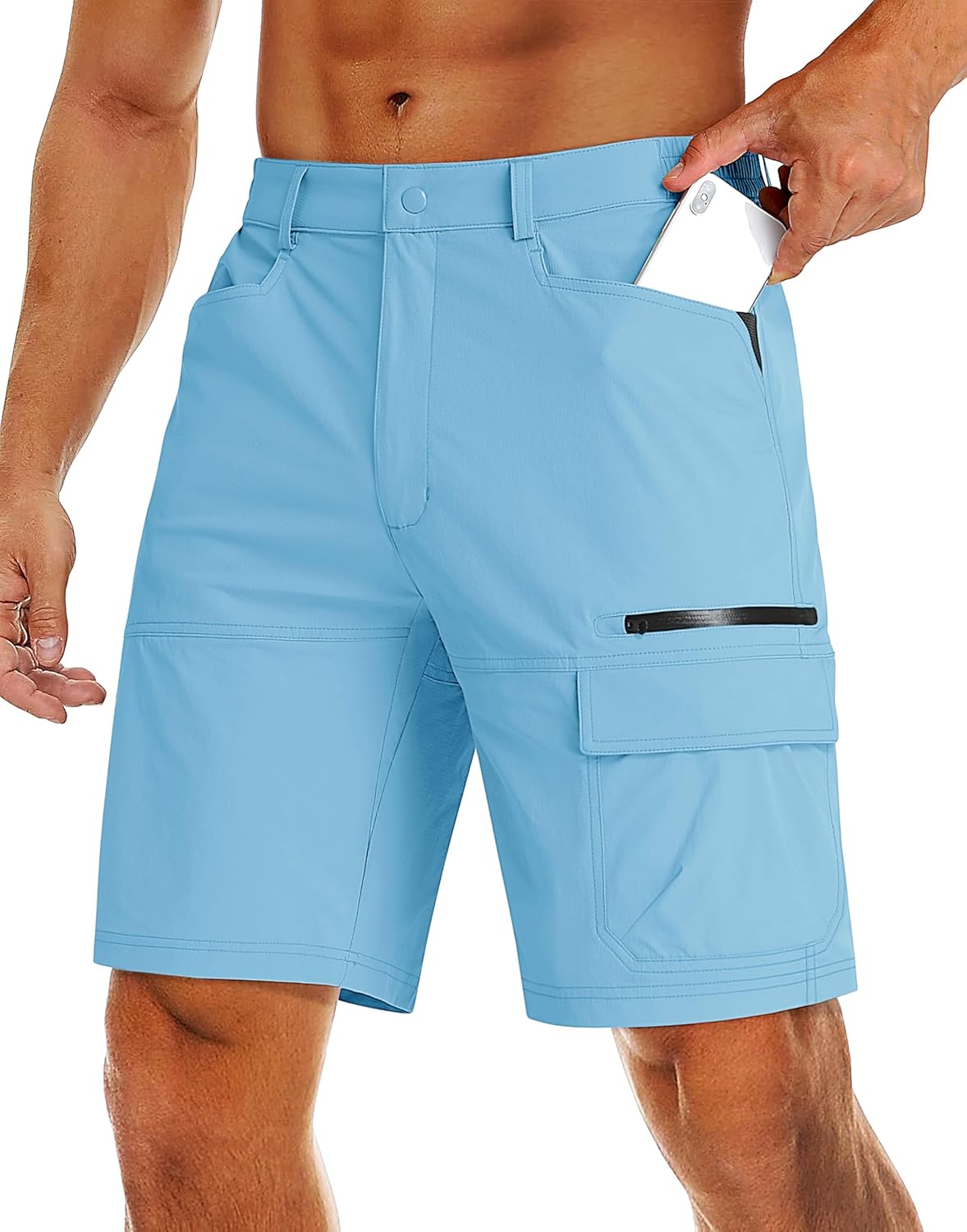 MAGCOMSEN Men's Hiking Cargo Shorts 9in Quick Dry Lightweight