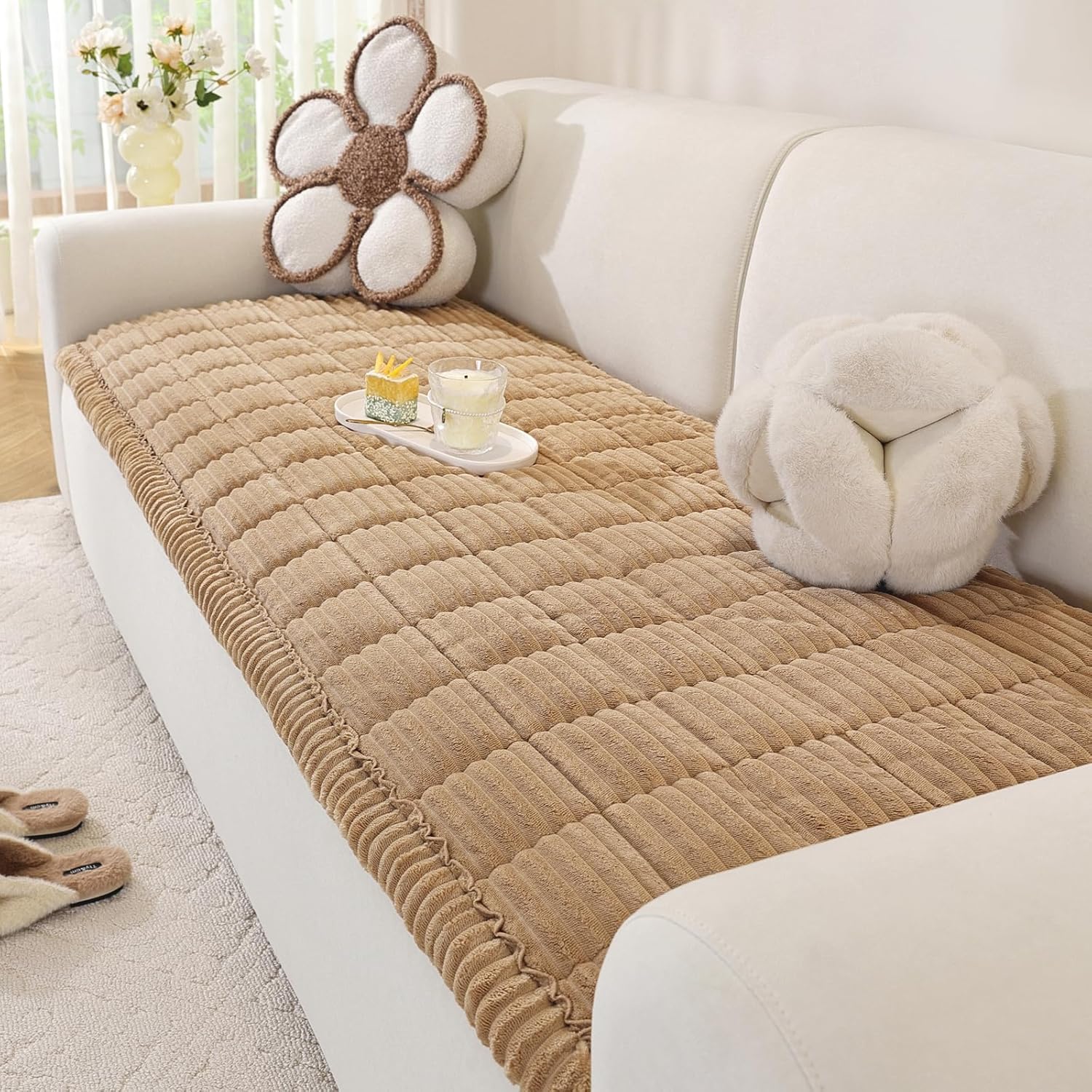 Couch Cover for Dogs Washable, Soft Fuzzy Sofa Protector