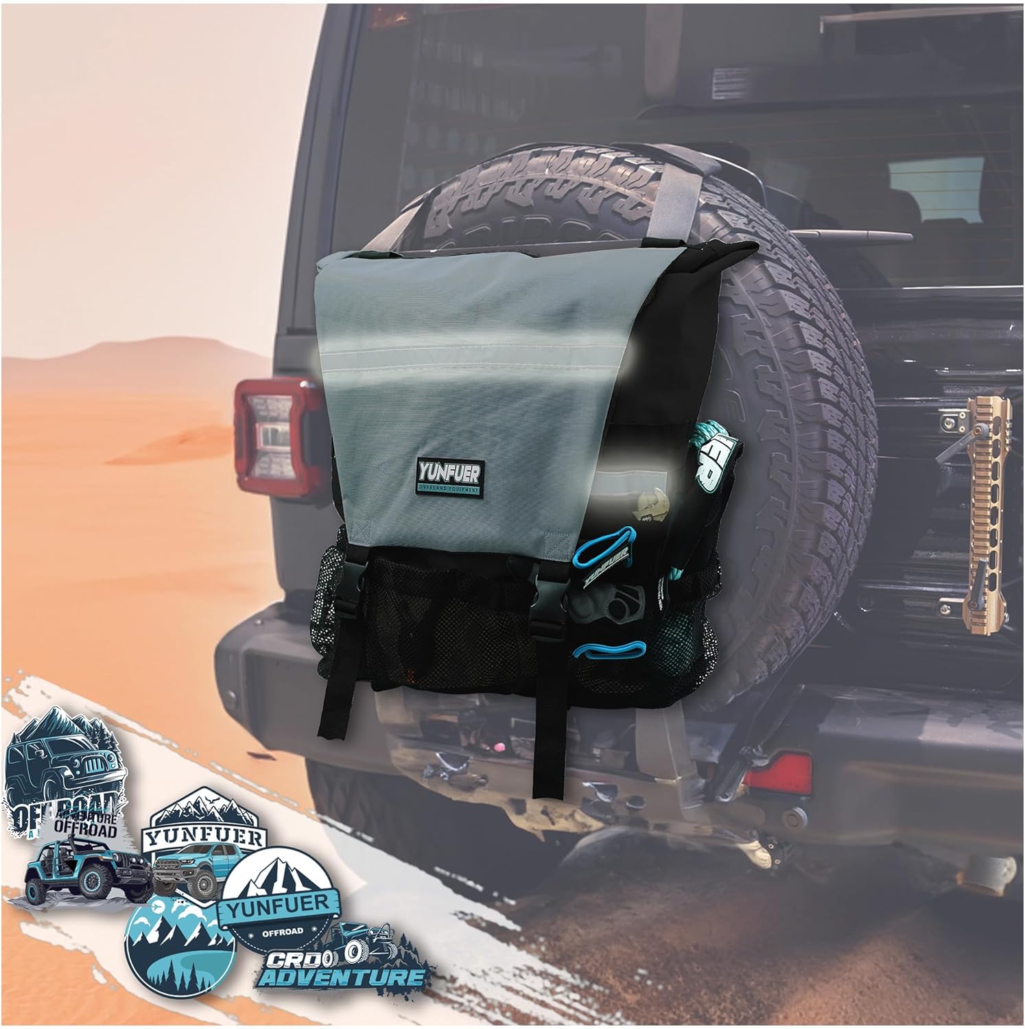 Spare Tire Trash Bag for Off-Road Vehicles - Heavy Duty Organizer