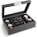 Valet Jewelry Box for Men - 4 Watches, 12 Cufflinks, Sunglasses