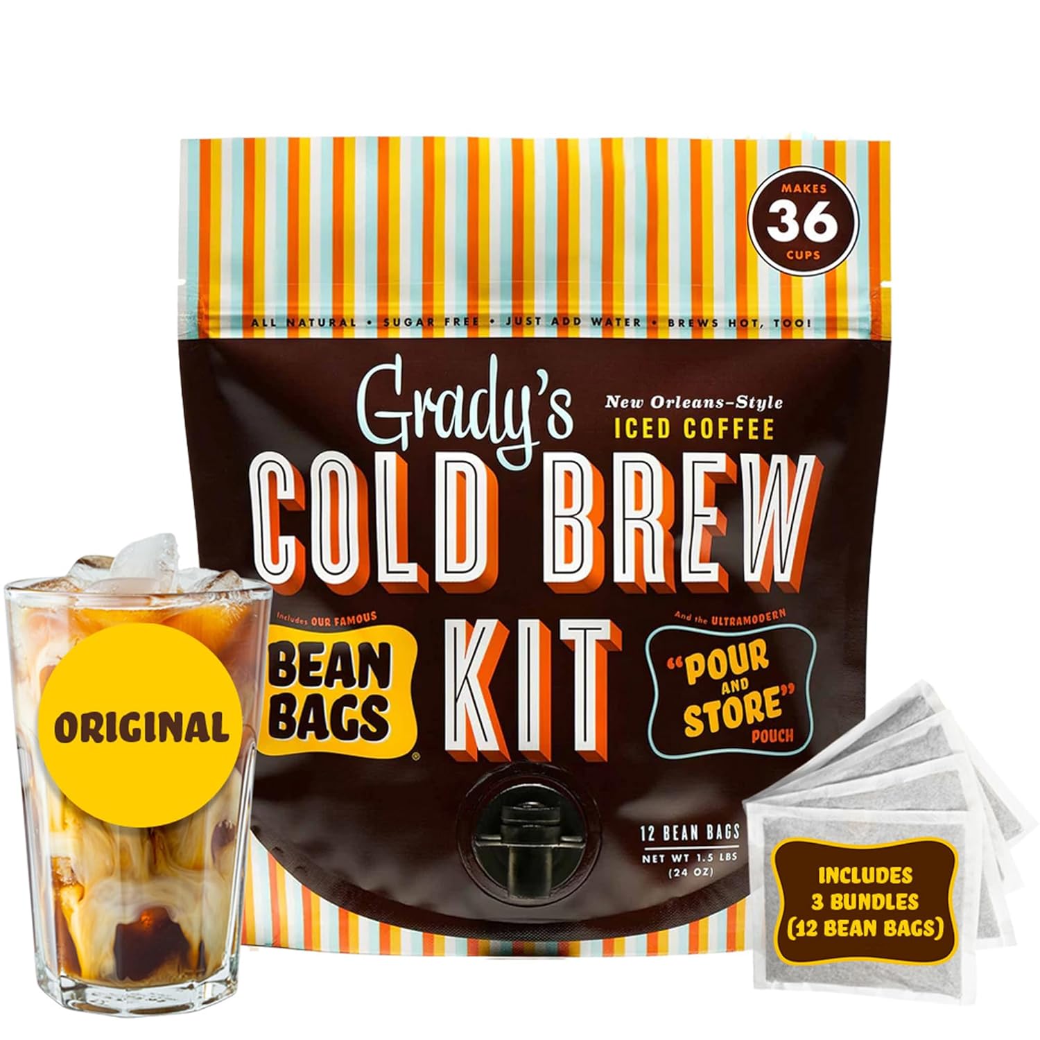 Grady's Cold Brew New Orleans Style Coffee Chicory Pouches
