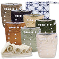 Nora's Nursery Cloth Diapers 7 Pack with Inserts - Reusable Kit