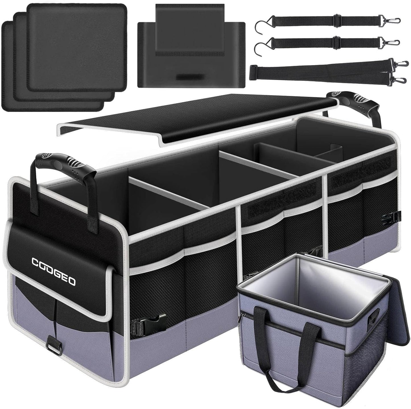 3-Compartment Trunk Organizer with Cooler Bag by COOGEO