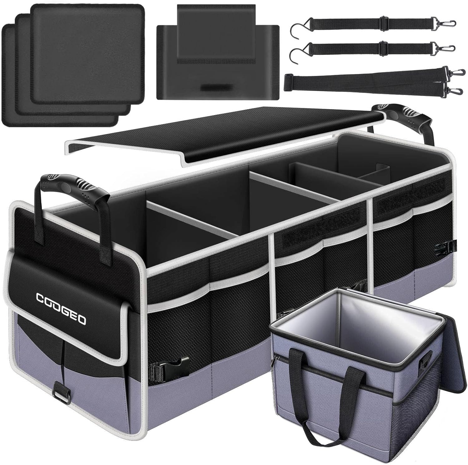 3-Compartment Trunk Organizer with Cooler Bag by COOGEO