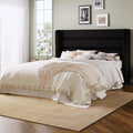 Allewie Full Size Platform Bed Frame with Velvet Headboard