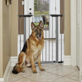 39-Inch High Walk-Thru Pressure Mounted Gray Steel Dog Gate - Secure