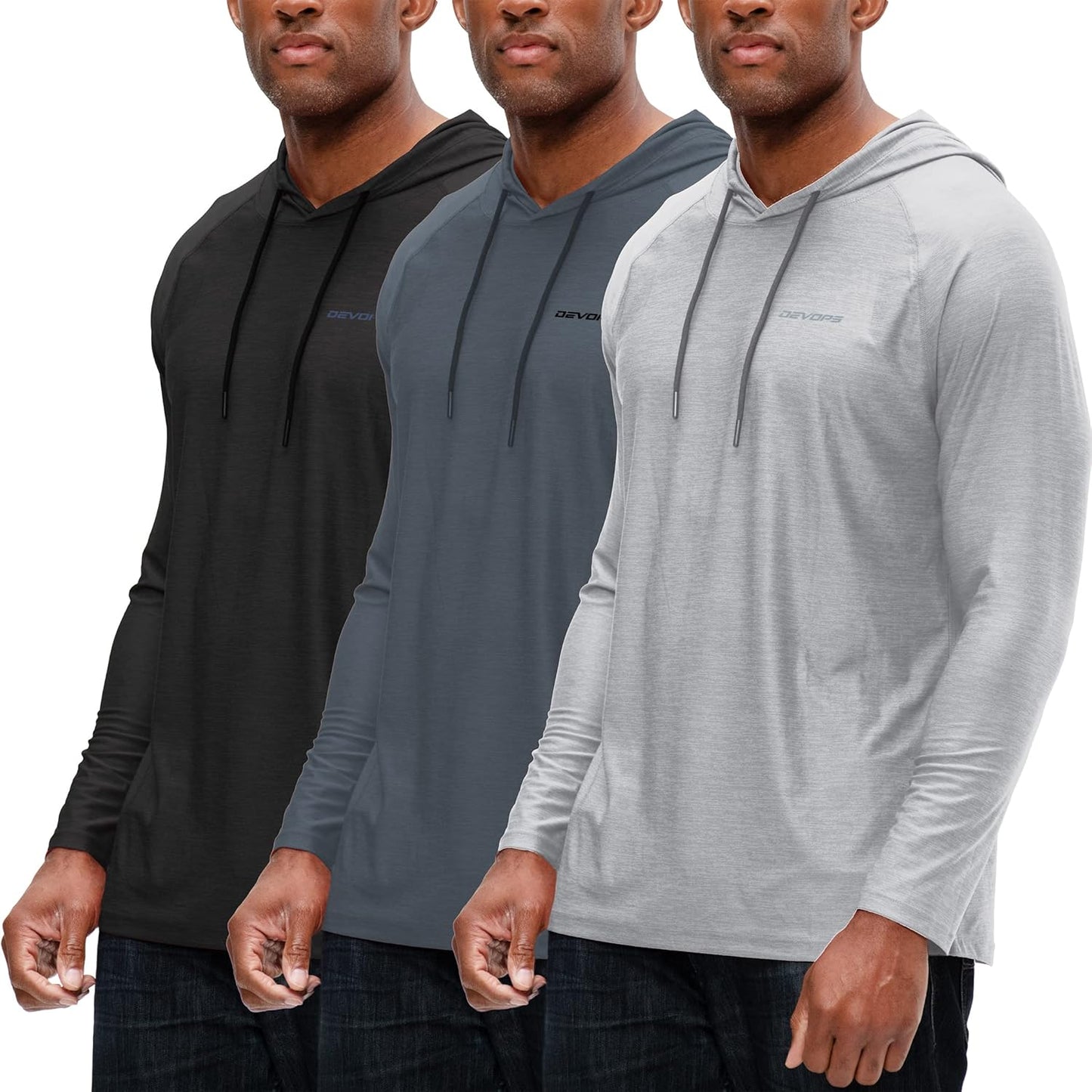 DEVOPS Men's Hoodie for Fishing, Hiking, and Running Activities