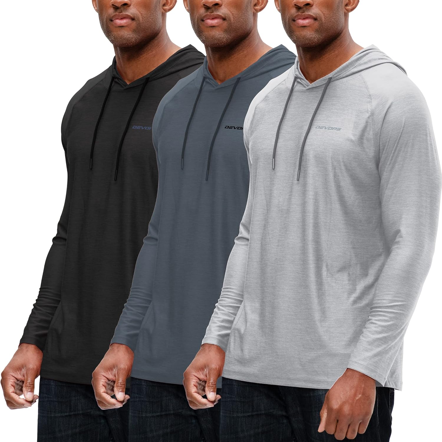 DEVOPS Men's Hoodie for Fishing, Hiking, and Running Activities