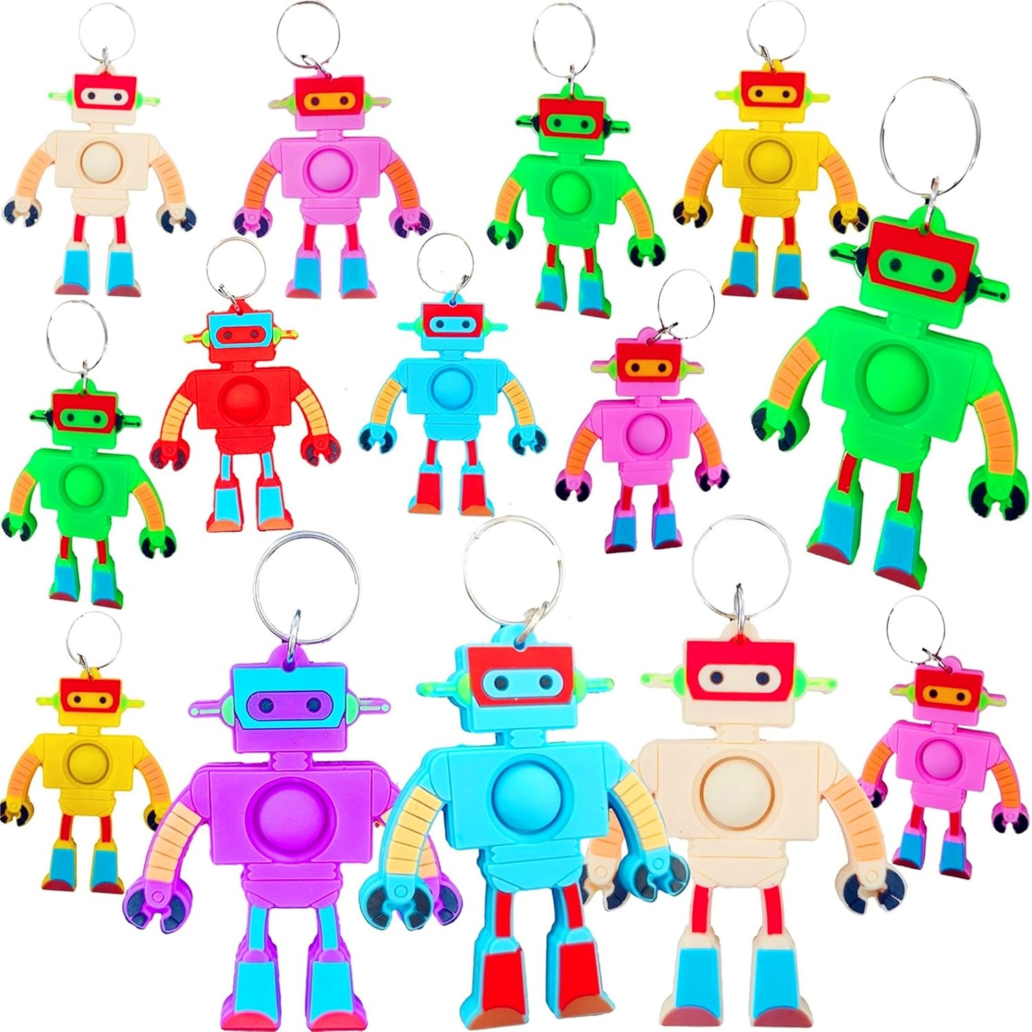 Roaqua 24 Pack Mini Bubble Fidget Toys - Bulk Prizes for Robot Classroom