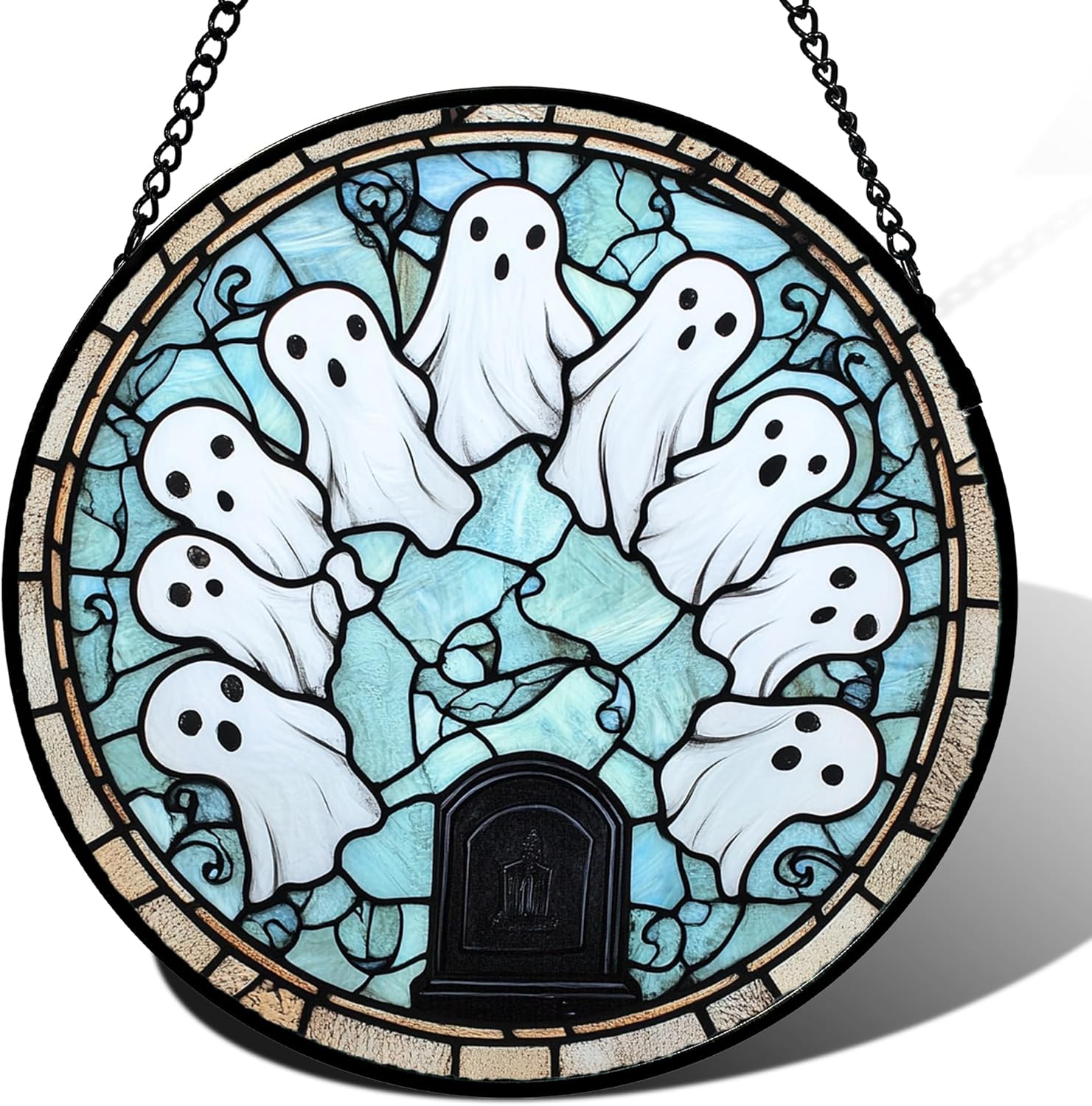 Stained Glass Window Hanging for Halloween Decor and Gifts