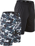 DEVOPS Men's 2-Pack Loose-Fit 10ft Workout Gym Shorts - Breathable
