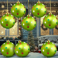 6 in Jumbo Christmas Ball Ornaments 8 Pack - Oversized Polka Dot Decor
