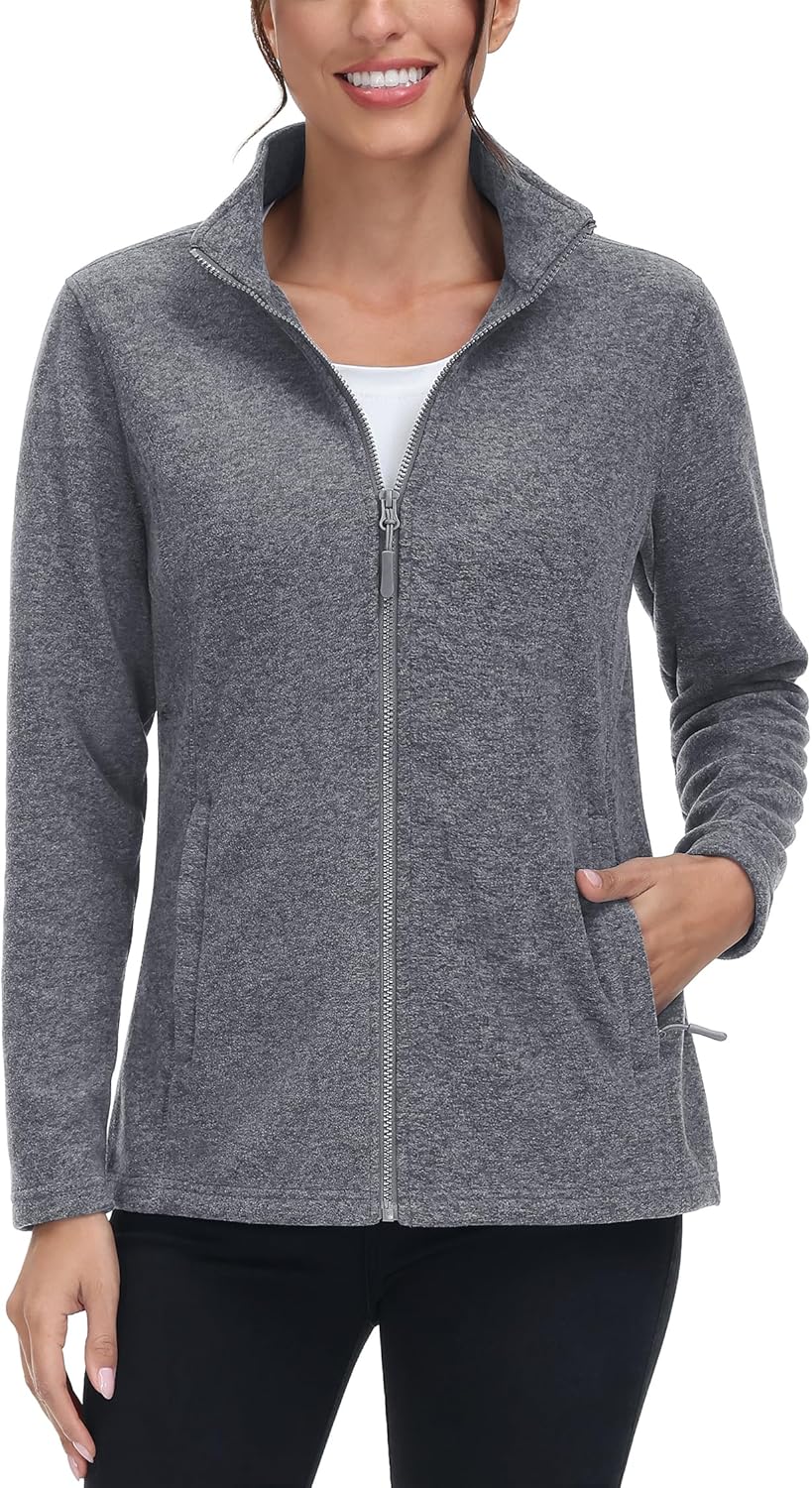 TACVASEN Women's Full Zip Fleece Jacket for Winter Comfort