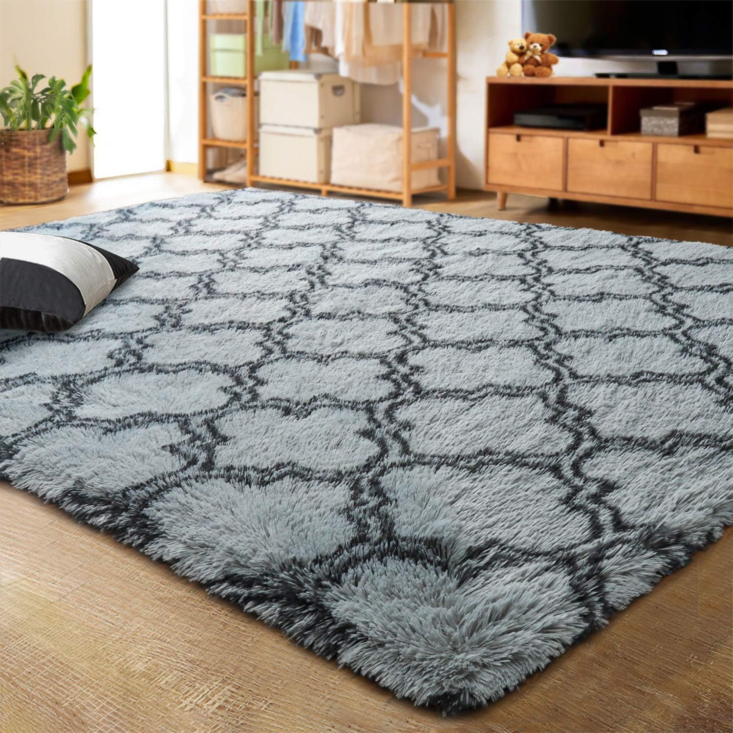 Luxury Shag Area Rug 6x9 Feet for Bedroom and Living Room