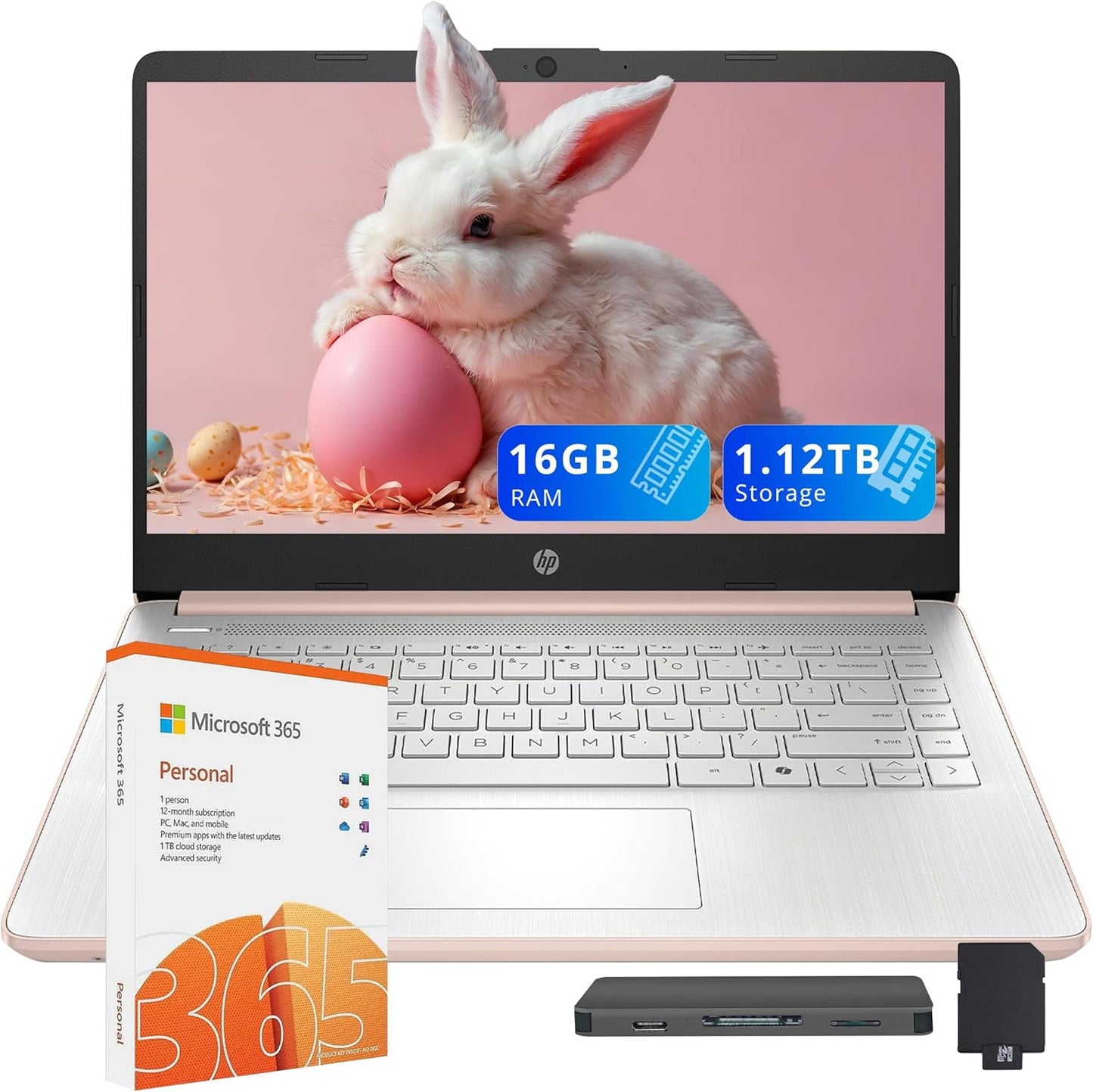 HP Stream 14 HD Laptop with Intel Celeron N150 and 1.12TB Storage