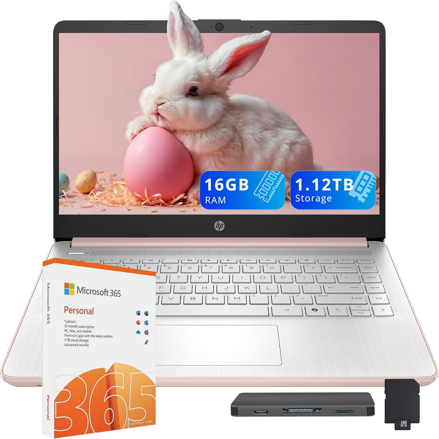 HP Stream 14 HD Laptop with Intel Celeron N150 and 1.12TB Storage