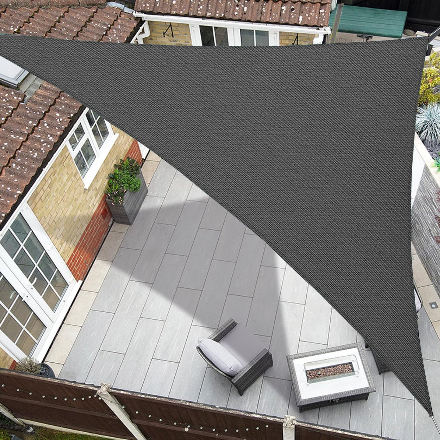 20ftx20ftx20ft Triangle Sun Shade Sail for Outdoor Spaces