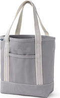 Lands' End Open Top Canvas Tote Bag - Durable Everyday Carry Travel