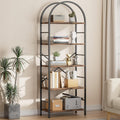Shintenchi Arched Bookshelf 5 Tier Bookcase for Home Office