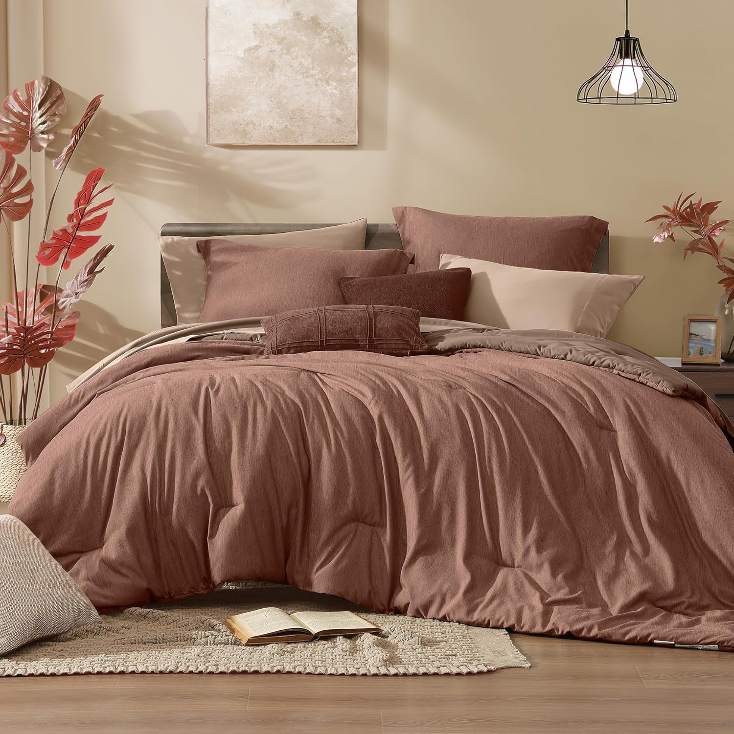 Monbix California King Comforter Set - 7 Pieces for Cozy Sleep