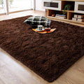 Fluffy Area Rug 5 x 8 ft Brown - Super Soft Shaggy Carpet