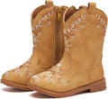 Toddler Girls Cowboy Boots Pointed Toe Mid Calf - Side Zipper Comfort
