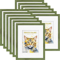 Picrit 8.5x11 Picture Frame Set of 12 - Green Wood Grain Display
