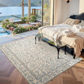 jinchan Floral 5x7 Area Rug - Vintage Blue Cream Comfort