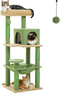Cat Tree for Large Cats 45.7 in Cactus Tower - Multi-Cat Play & Rest