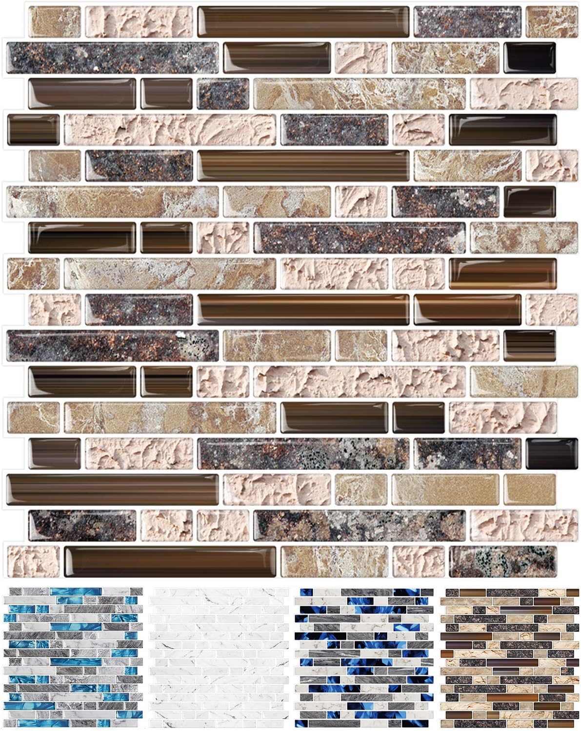 STICKGOO 10-Sheet Peel and Stick Wall Tile for Kitchen Backsplash