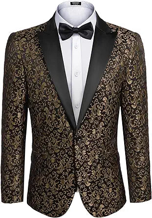 Stylish Floral Blazer Suit Jacket for Men - Perfect for Events