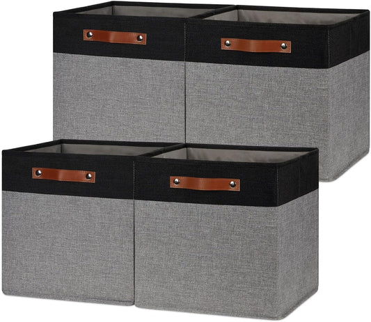 HNZIGE Storage Baskets Set of 4 for Organizing Home and Office