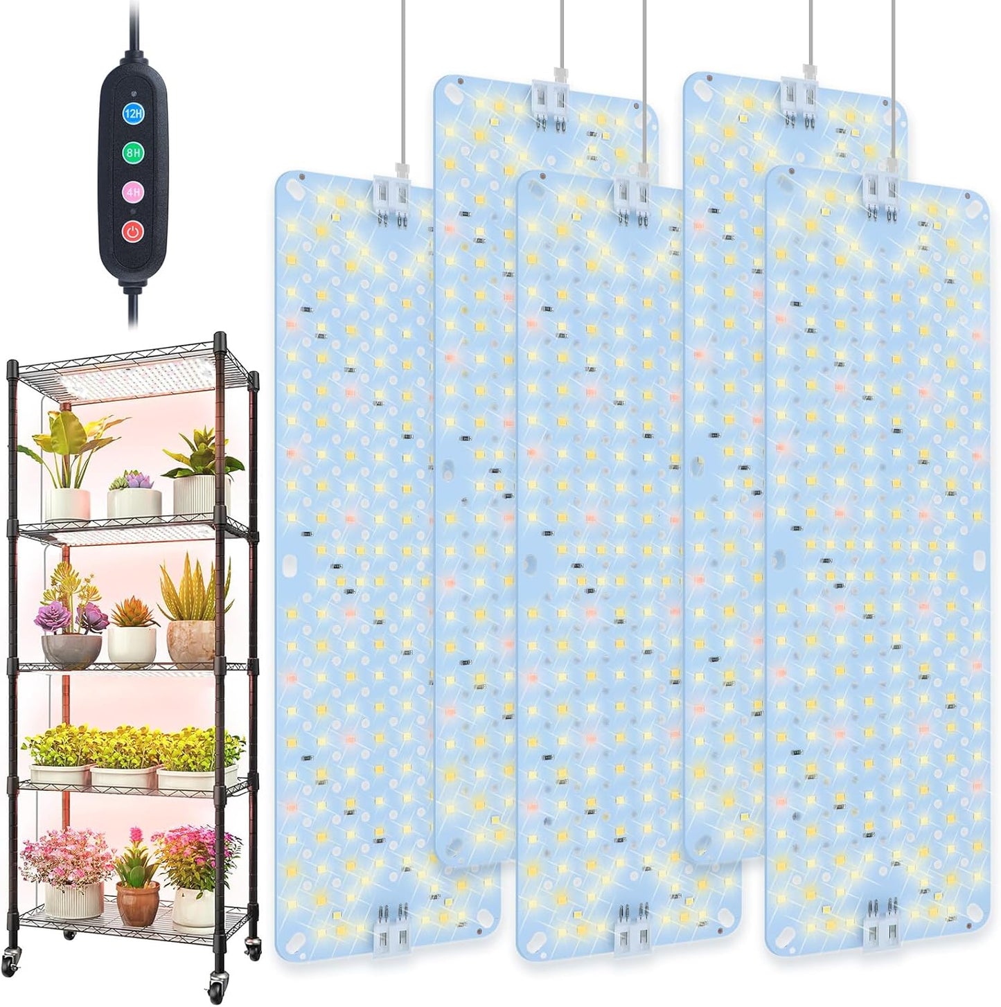 5Pack Ultra-Thin Panel Grow Lights for Indoor Plant Growth