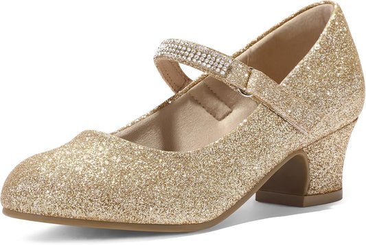 K KomForme Mary Jane Shoes for Little and Big Kids with Rhinestones