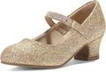 K KomForme Mary Jane Shoes with Low Heel Rhinestones Princess Flats
