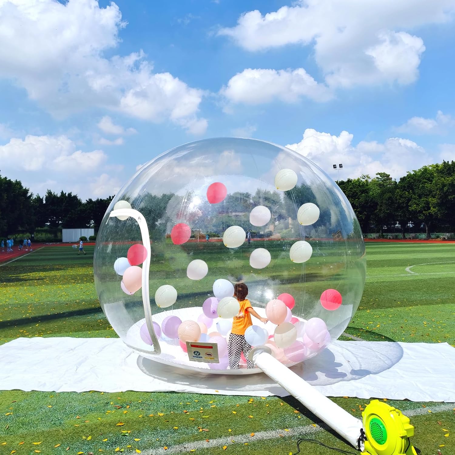Inflatable Bubble Tent - Transparent, Commercial Grade, with Air Blower