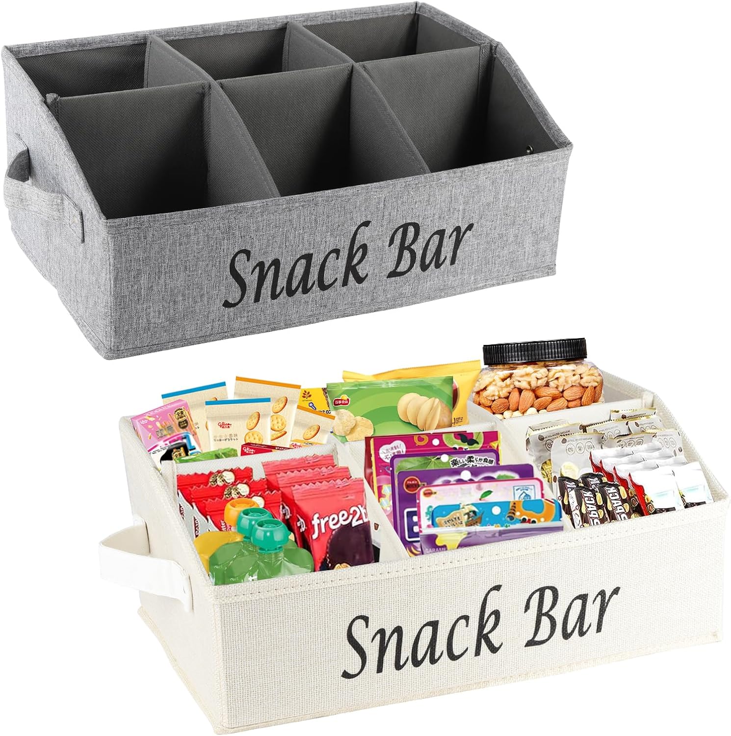 Xbopetda Snack Organizer for Countertop - 2 Pack Storage
