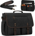RAINSMORE Mens Messenger Bag 17 in Vintage Canvas Briefcase - Rugged