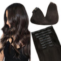 GOO GOO Clip in Hair Extensions Real Human Hair - Natural 14in 130g